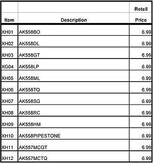 Xh01 Display Prices